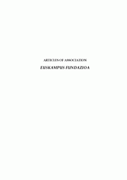 Articles of Associaton Euskampus Fundazioa