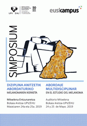Programa del Simposio Abordaje Multidisciplinar en el Estudio del Melanoma, 24 y 25 Mayo 2019 en Bizkaia Aretoa